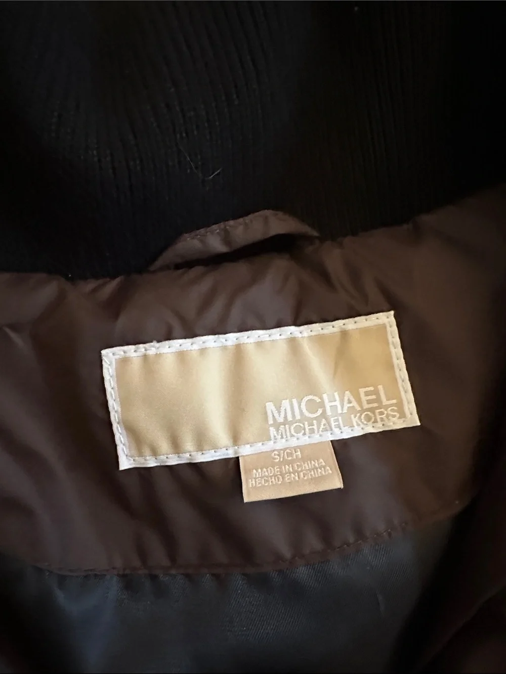 Michael Kors Dark Brown Down Quilted long length Puffer Jacket Costal Luxury